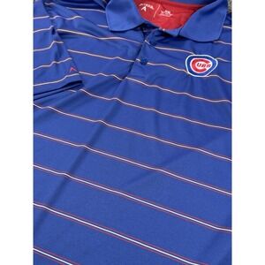 Chicago Cubs Antigua Golf Polo Shirt XXL Blue Striped MLB